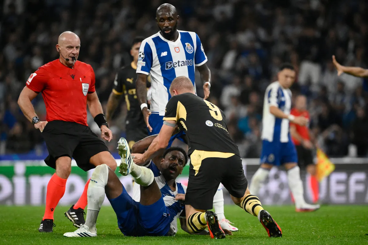 Erling Haaland és Pablo Rosario a Porto-Manchester City Bajnokok Ligája-meccsen