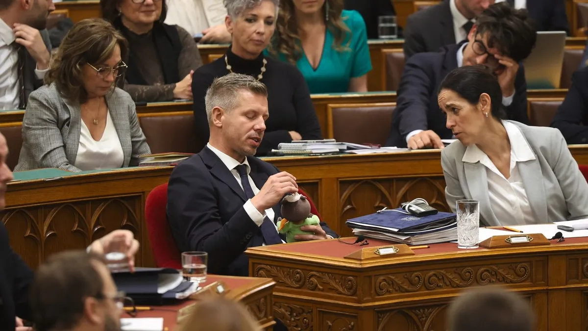 Magyar Péter szokása ellenére nem szólalt fel napirend előtt kedden (Fotó: Hatlaczki Balázs)