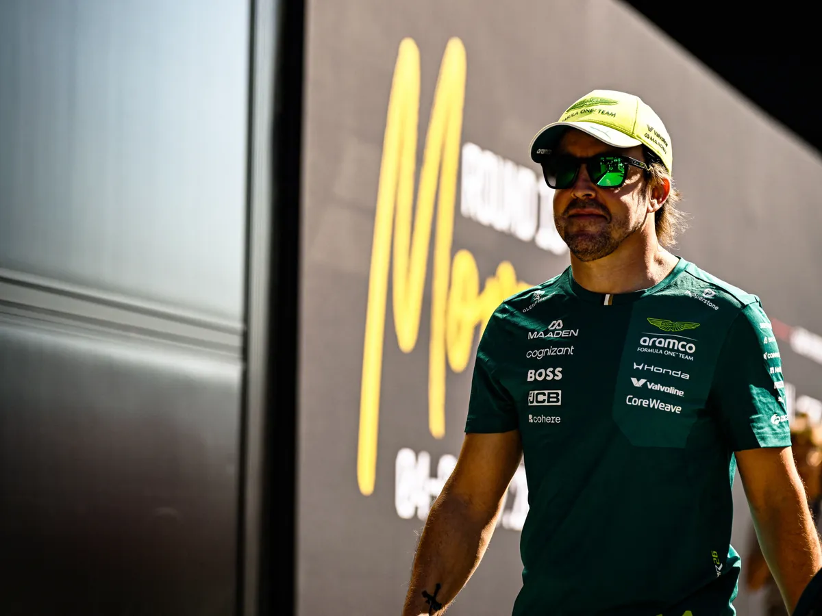 #14 Fernando Alonso of the Aston Martin Aramco Formula One Team Honda AMR26 is in the practice session during the FIA Formula One World Championship GP Formula 1 Gran Premio d'Italia 2026 in Monza, Italy, on September 4, 2026. (Photo by Luca Barsali/NurPhoto) (Photo by Luca Barsali / NurPhoto via AFP)