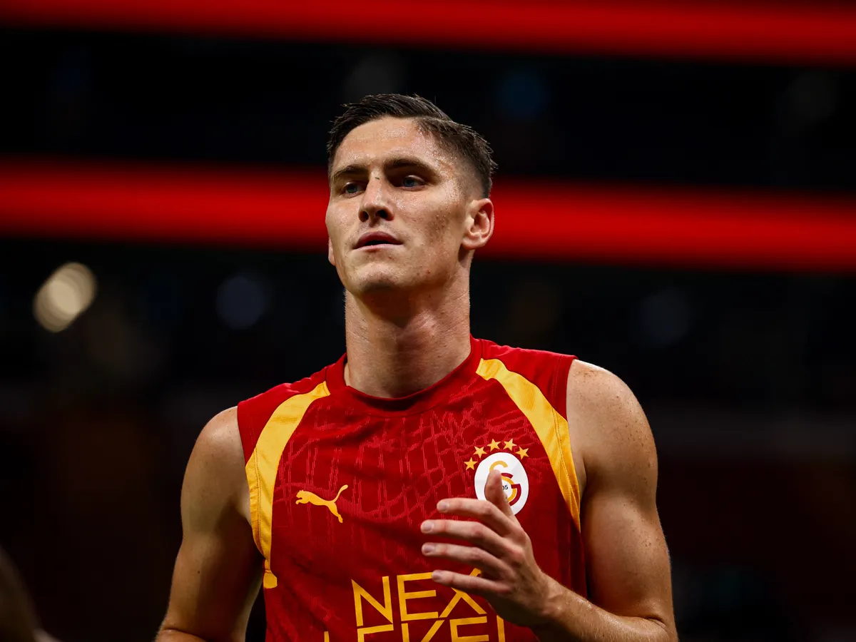 Roland Sallai of Galatasaray warms up before the match.Galatasaray and Villarreal CF faced each other during friendly match. The match took place Ali Sami Yen Rams Park Stadium on August 8th, 2026. (Photo by Burak Basturk / Middle East Images via AFP)