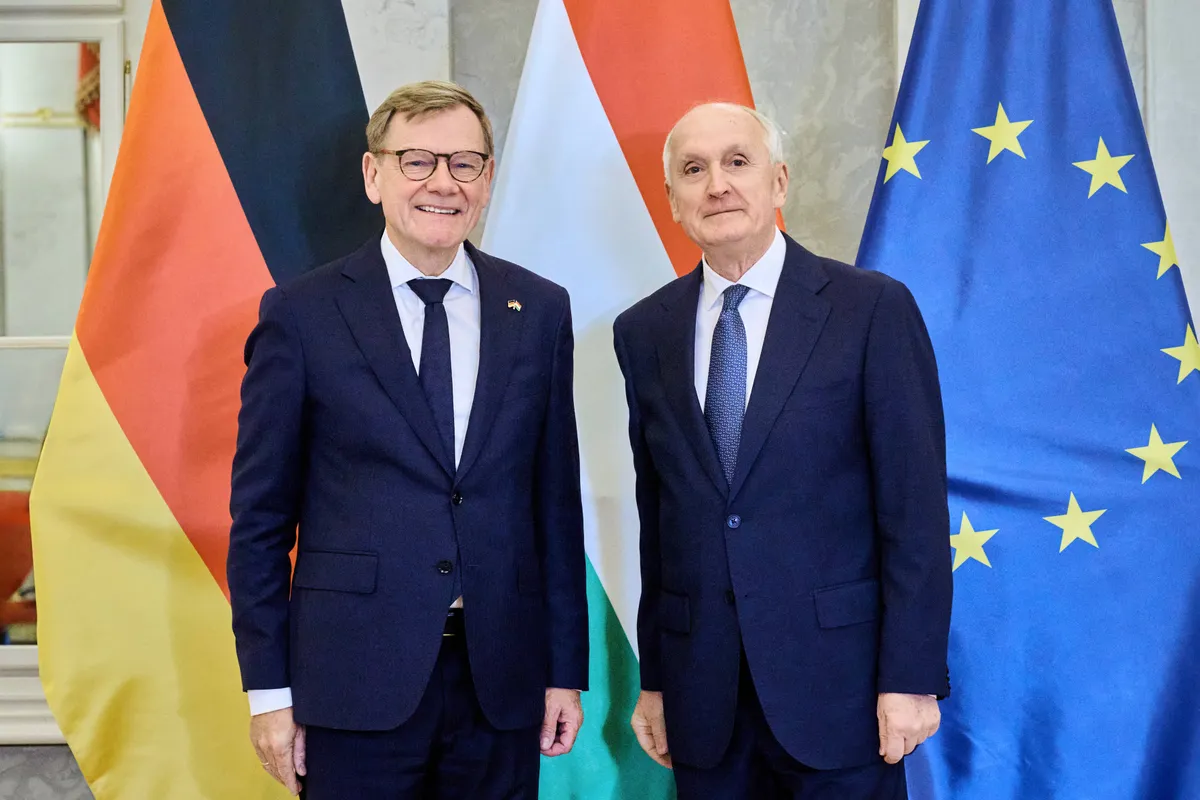 Johann Wadephul,  a Németországi Szövetségi Köztársaság szövetségi külügyminisztere és Baka András Fotó: BARTOS Gyula (family name first  / Gyula Bartos, photographer