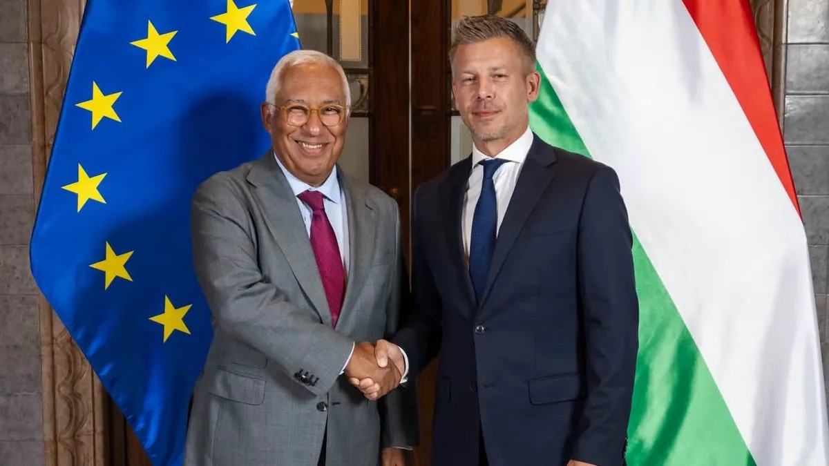 Magyar Péter António Costával, az Európai Tanács elnökével tárgyalt (Forrás: Facebook/Magyar Péter)