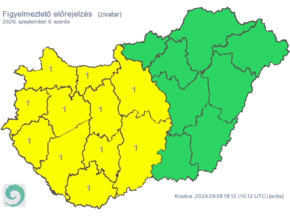 Így alakul az időjárás szerdán, augusztus 9-én
