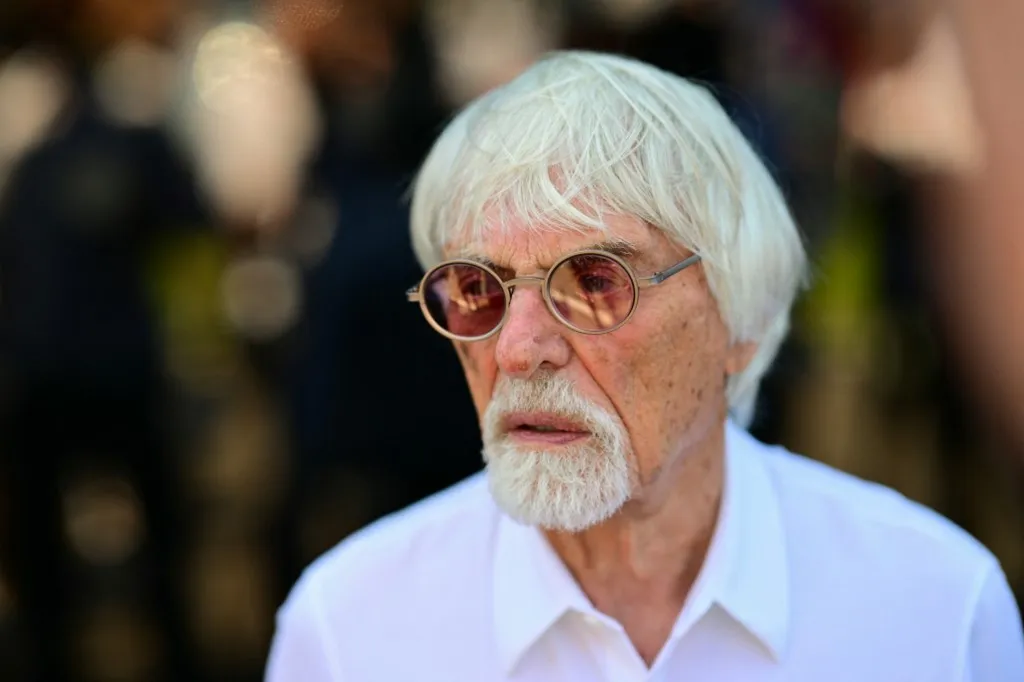 British business magnate and motorsport executive Bernie Ecclestone is pictured prior to the Formula One Austrian Grand Prix at the Red Bull Ring race track in Spielberg, Austria, on June 29, 2025. (Photo by Andrej ISAKOVIC / AFP)