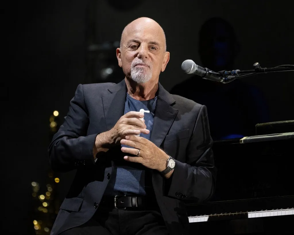 US musician Billy Joel performs during a concert at the Formula One Grand Prix at Circuit of the Americas in Austin, Texas on October 23, 2021. (Photo by SUZANNE CORDEIRO / AFP)
