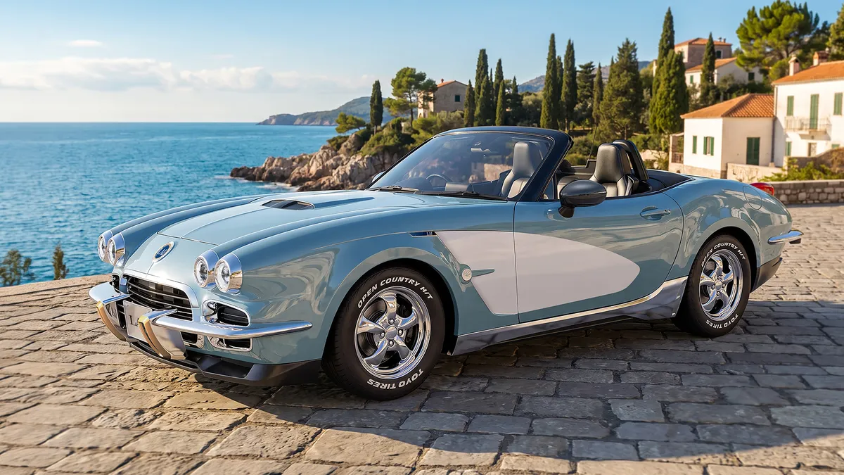 Az ajtók és a szélvédőkeret árulkodik a Mazda MX-5-ről.