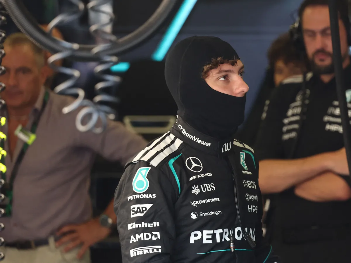 Andrea Kimi Antonelli of Mercedes ahead of the Formula 1 Grand Prix of Azerbaijan at Baku City Circuit in Baku, Azerbaijan on September 26, 2026. (Photo by Jakub Porzycki/NurPhoto) (Photo by Jakub Porzycki / NurPhoto via AFP)