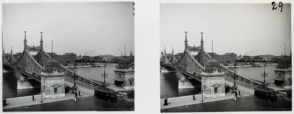 Szent Gellért tér, Szabadság (Ferenc József) híd budai hídfő.
Fortepan / Schoch Frigyes