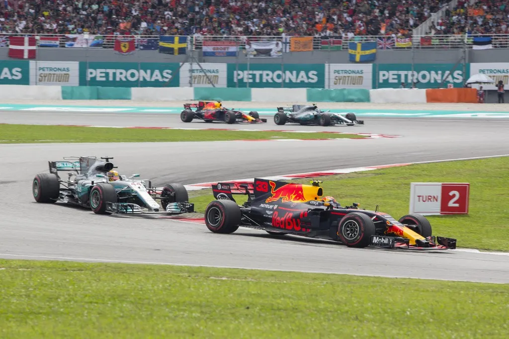 KUALA LUMPUR, MALAYSIA - OCTOBER 1: Max Verstappen from RBR TAG Heuer takes lead in the F1 Grand Prix at the Sepang F1 circuit outside Kuala Lumpur, Malaysia, on October 1, 2017. Verstappen finished the race in the first position. Alexandra Radu / Anadolu Agency (Photo by Alexandra Radu / ANADOLU AGENCY / Anadolu via AFP)
