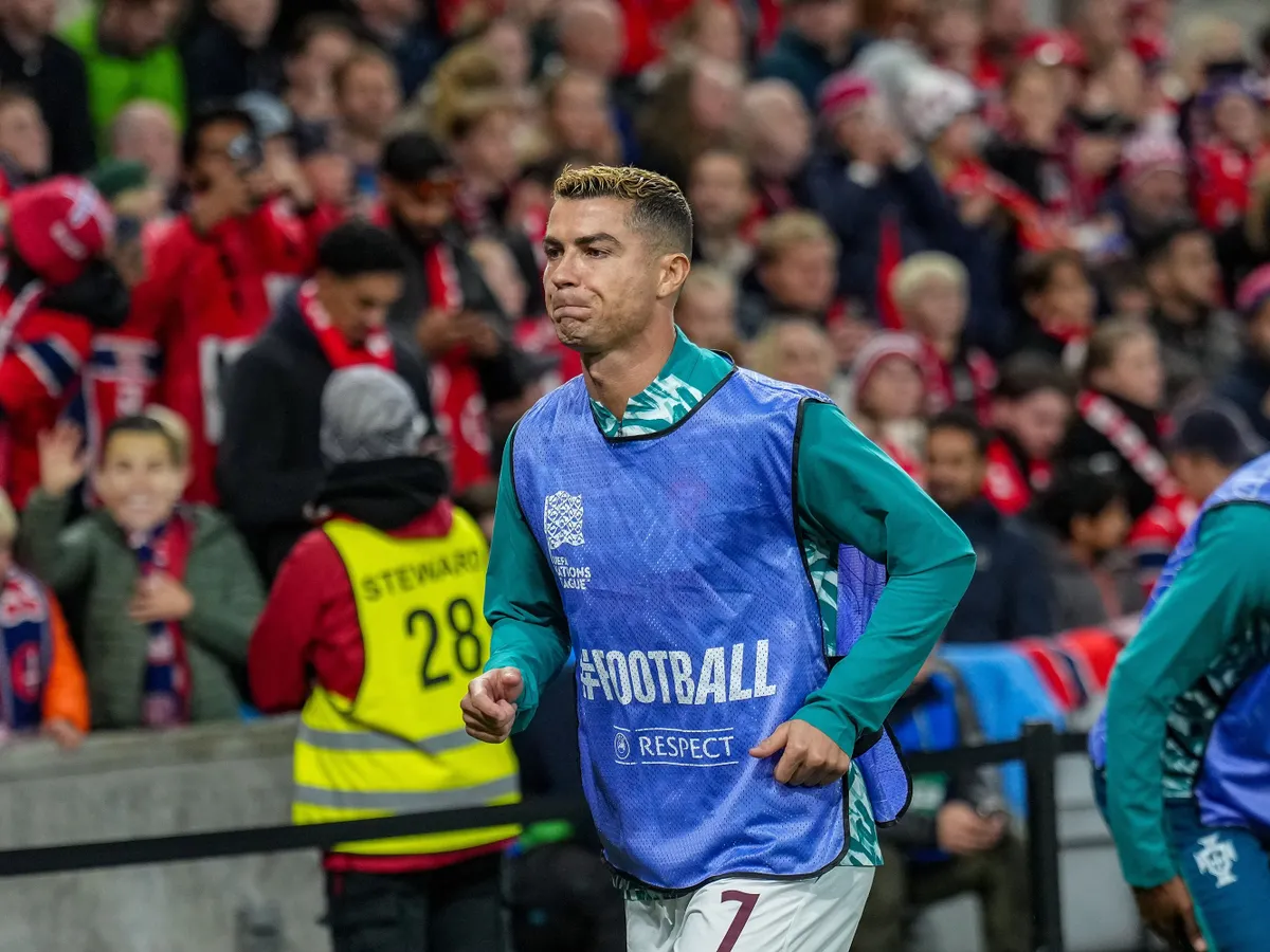 Oslo, Norway - September 27: Portugal's Cristiano Ronaldo warming up during the UEFA Nations League 2026/27 group phase match between Norway and Portugal at Ullevaal Stadion on September 27, 2026 in Oslo, Norway. (Photo by Torbjorn Tande/DeFodi Images/DeFodi via Getty Images)