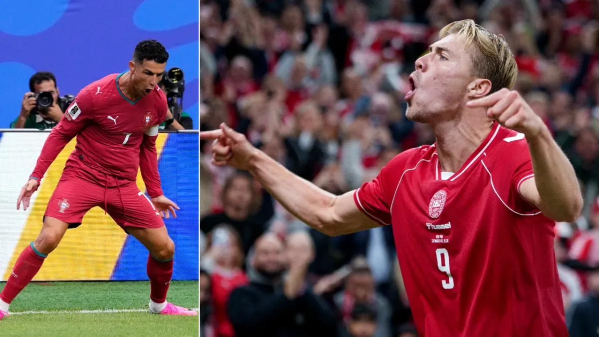 Rasmus Hojlund Cristiano Ronaldo gólörömét utánozta a Dánia–Portugália meccsen
